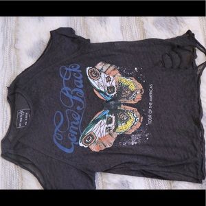 Free People Burnout Cold Shoulder Graphic Tee